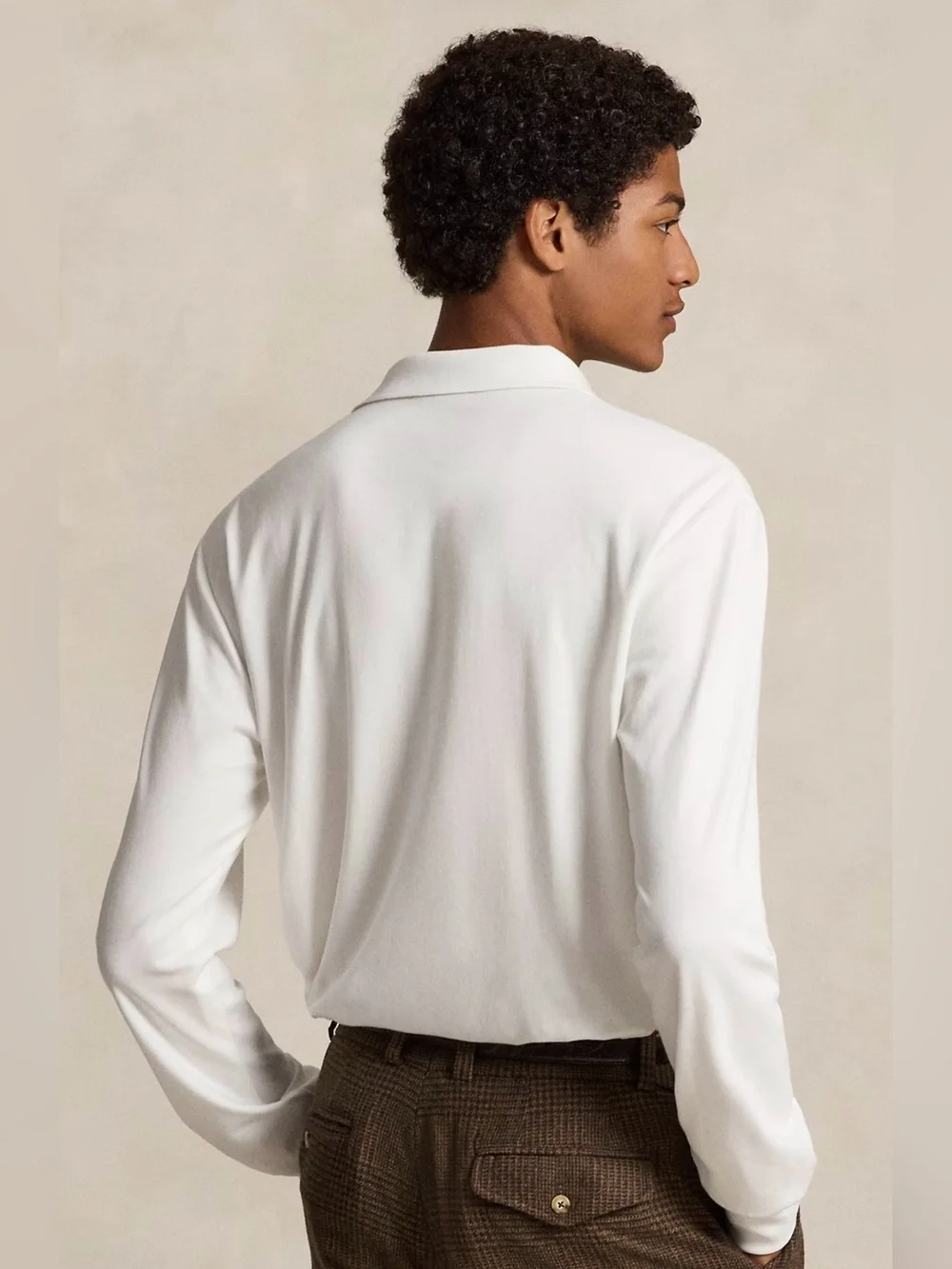 NWT Polo Ralph Lauren WHITE Soft Cotton Long Sleeve Collared Polo Shirt